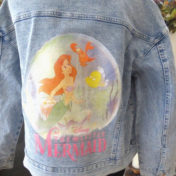 Disney Princess The Little Mermaid Denim Jacket Girl's Large EUC - Picture 3 of 9